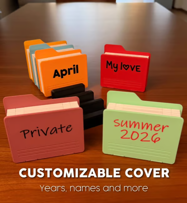 Grailzees™🖼️OPEN FOLDER Desktop Photo Album – 3D Memory Display Frame for Desk & Home Decor