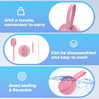 Grailzees™3Pcs BPA-Free Reusable Soda Can Lids, Secure Fit Covers to Keep Drinks Clean & Bug-Free, Optional Straws Included