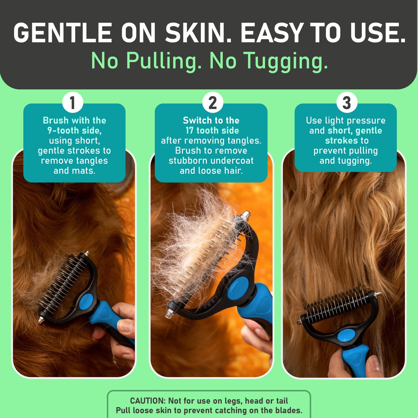 Grailzees™ Professional Double-Sided Pet Grooming Rake ✨ Undercoat Deshedding Tool for Dogs & Cats 🐶🐱