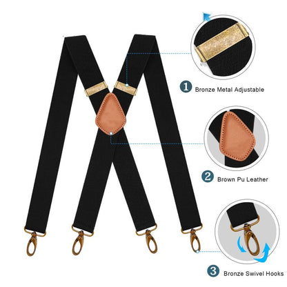 📢LAST DAY BUY 3 GET 1 FREE!⏰Men's X-Back Suspenders with Hook Clips