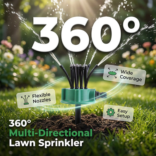 360° Precision Garden Sprinkler – Full Lawn Coverage for Easy Watering