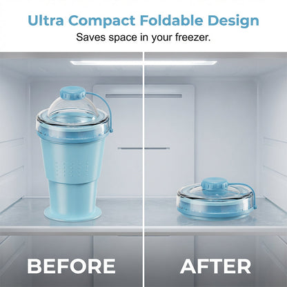 Collapsible Silicone Ice Ball Cup with Straw