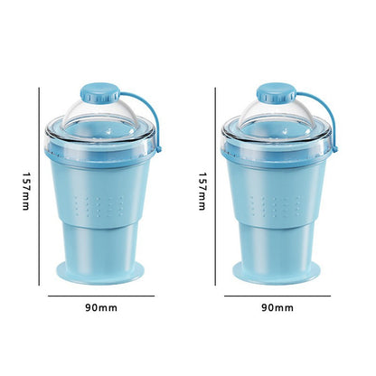 Collapsible Silicone Ice Ball Cup with Straw