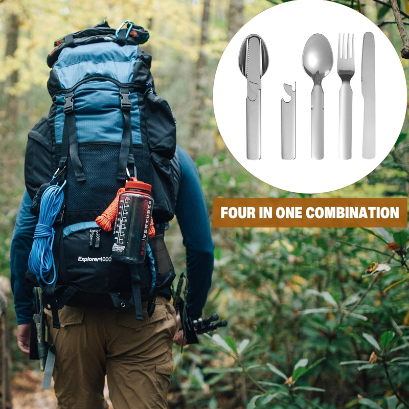 Grailzees™ 4-in-1 Stainless Steel Portable Cutlery Set