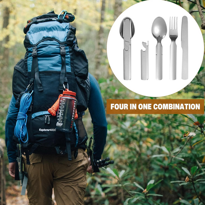 Grailzees™ 4-in-1 Stainless Steel Portable Cutlery Set