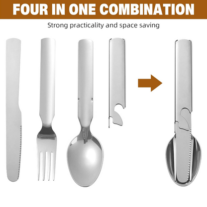 Grailzees™ 4-in-1 Stainless Steel Portable Cutlery Set