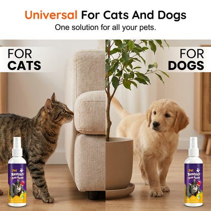 🥳2026 HOT SALE🥳💞50K+ SOLD!🐱🚫 50% OFF! Pet Boundary Spray – Citrus formula, safe around kids. Reusable, effective. Teach boundaries without stress. 💚✨