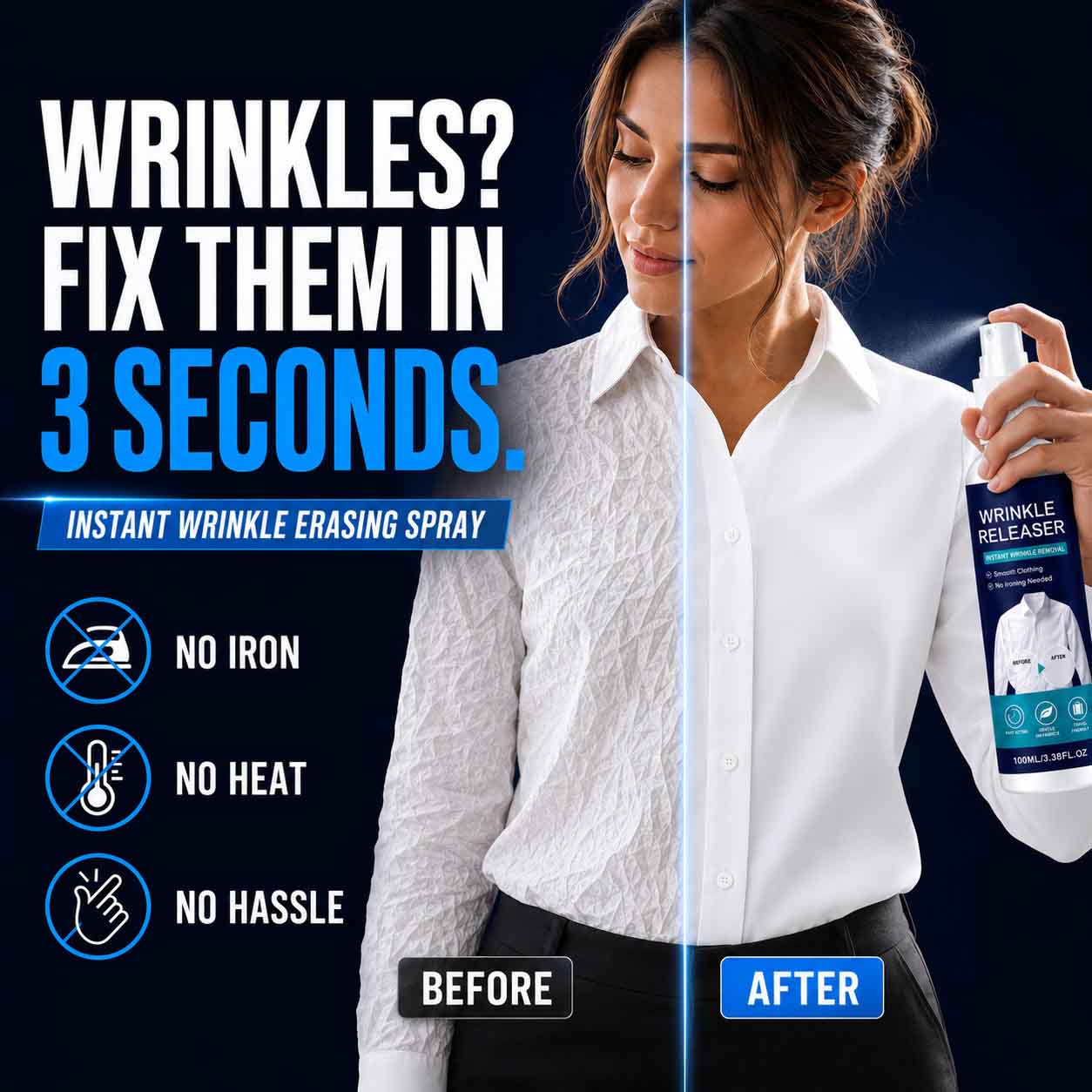 👔 Grailzees™ Instant Wrinkle Erasing Spray: Smooth Clothes in 3 Seconds (No Iron, No Heat)✨ (EU)